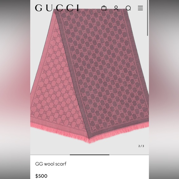 NWT Gucci Wool Reversible Scarf - Picture 1 of 11